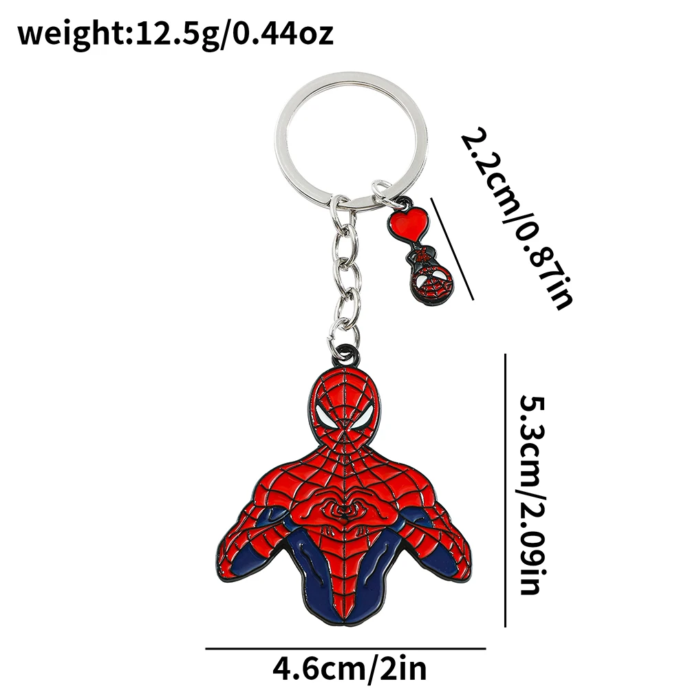 Marvel Superhero Spiderman Keychains Anime Metal cool Pendant Keyrings Pendant Gift for Backpack Ornament