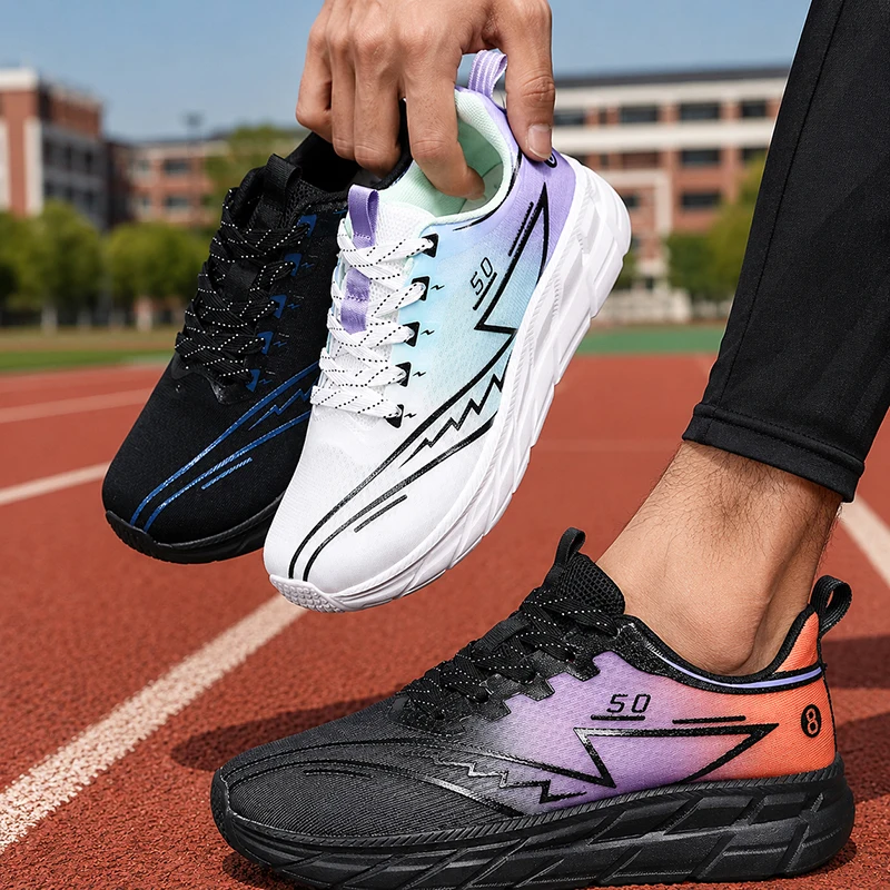 Casual Skateboarding Shoes Are Lightweight, Wide Cut, Breathable Mesh Sports Shoes for Daily Fitness Training and Outdoor Hiking