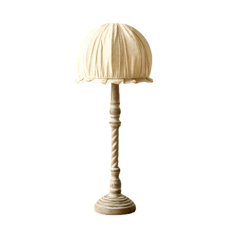 

PQF Beautiful Lamp Set Table Lamp Country Cotton Linen Retro Bedside