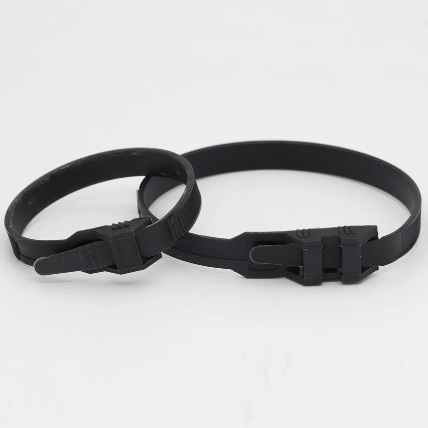 9*180/260/360mm Black Nylon Plastic Wire Strap Wrap Clamp Double Buckle Disposable Flat Self-Locking Ziptie Zip Ties Cable Tie
