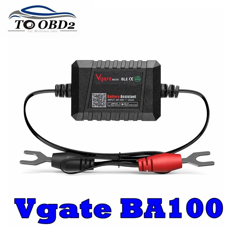 Original Vgate BA100 12V Car Battery Tester Monitor Bluetooth 4.0 Car Battery Assistant Work with iOS and Android Battery helper