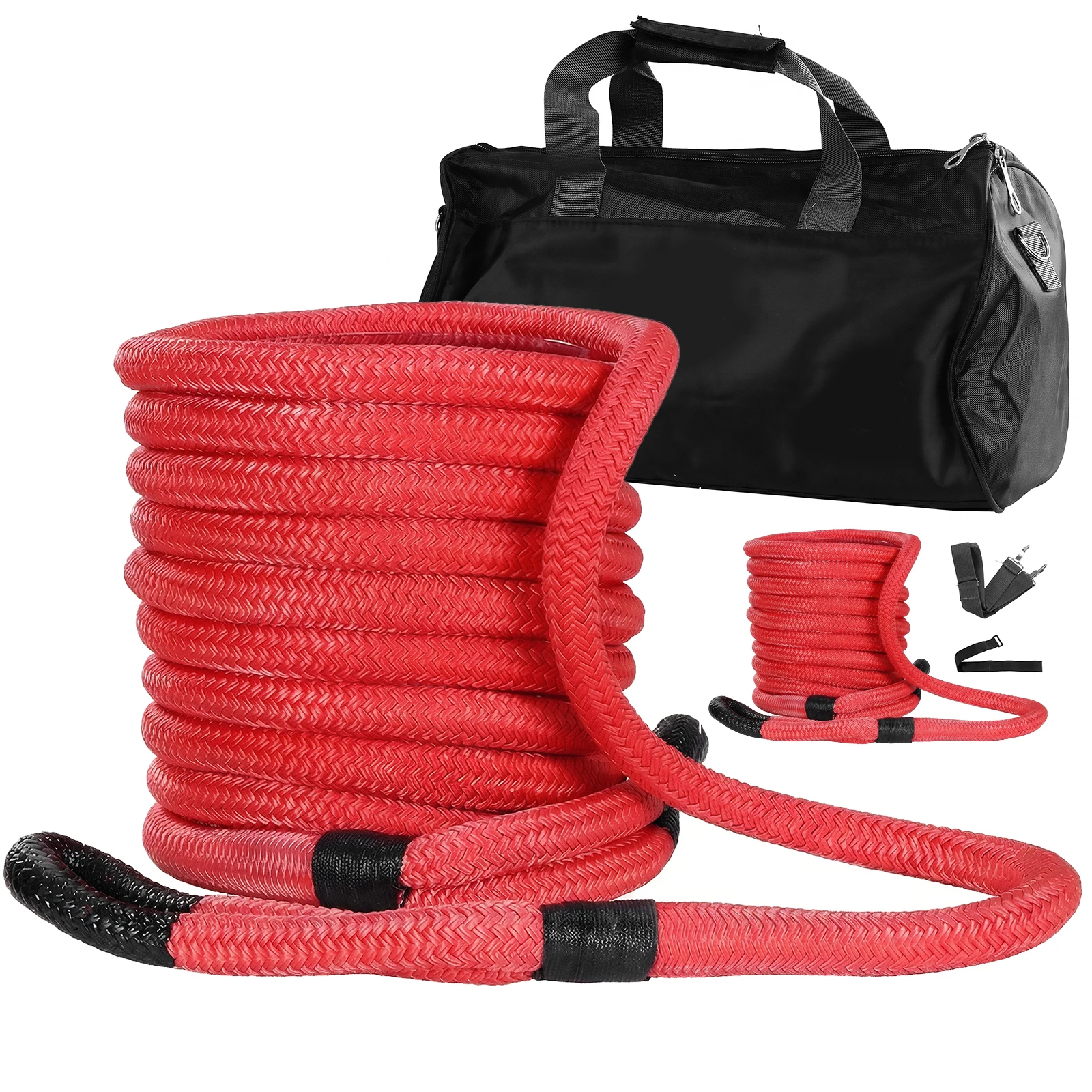

Outdoor Recovery Rope with Soft Shackle Kinetic Recovery Rope Kit 33900lbs Breaking Strength for UTV/ATV/Truck/Car/Jeep/Tractor
