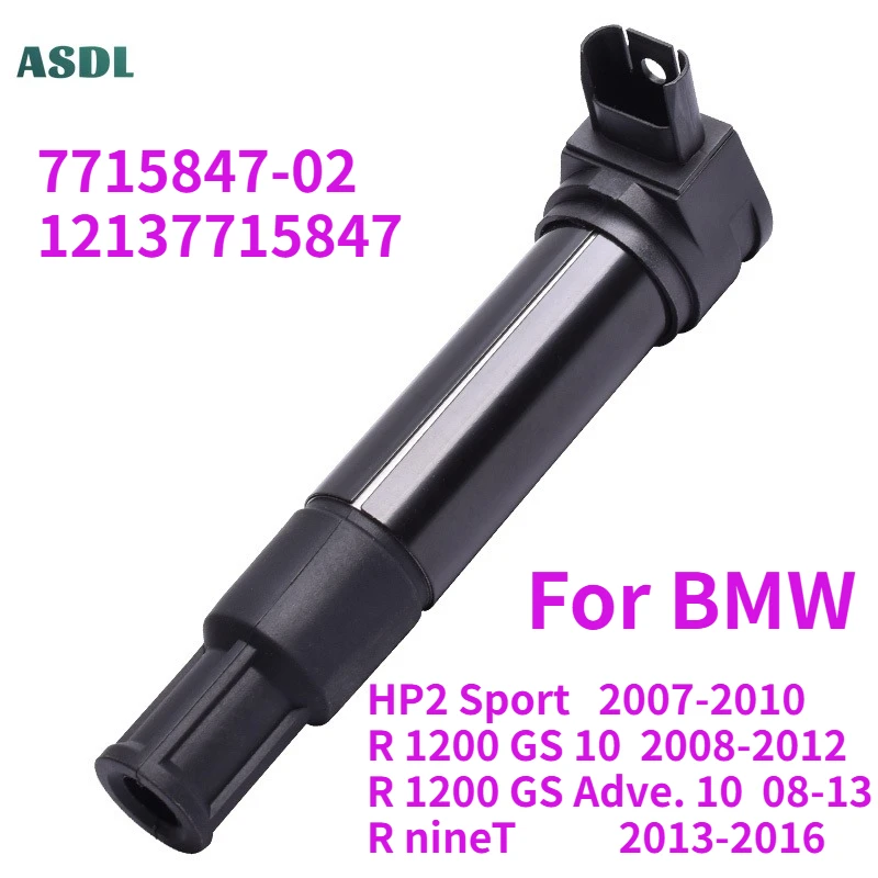 

For BMW R 1200 GS R1200GS 2008-2013 Motorcycle Ignition Coil Spark Plug Caps Replace HP2 Sport 2007-2010 R nineT 2013-2016