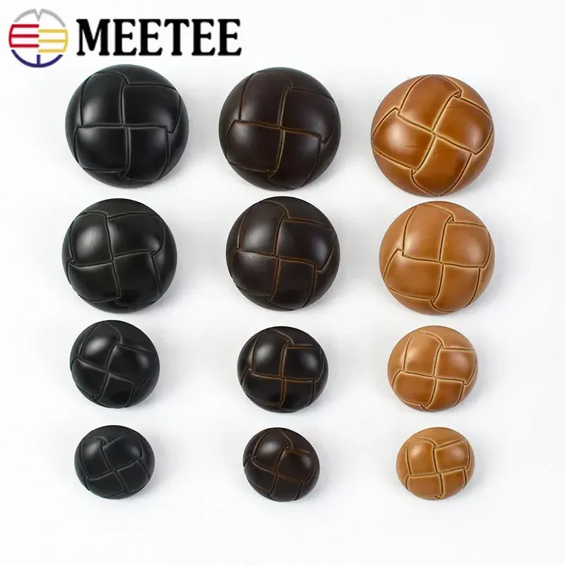 50Pcs 15/18/23/25mm Plastic Button Imitation Leather Retro Round Buttons for Coat Jacket DIY Clothing Sewing Material Accessory