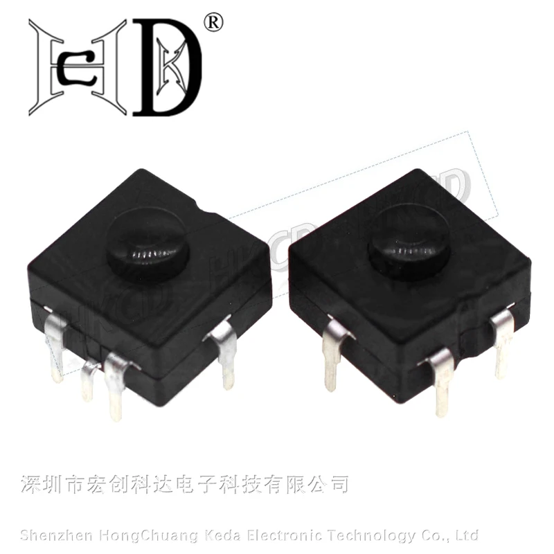 5pcs 1212-317 7Pin Square Vertical DIP Self-Locking Push Button On Off Power Switch for Flashlight Small Electronics