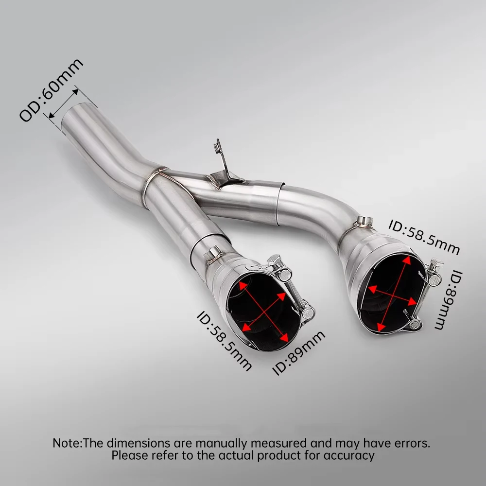 Slip-On Motorcycle Exhaust Pipe universal 60mm Mid-Link Performance Upgrade Stainless Steel for S1000RR 2020-2025 high quality