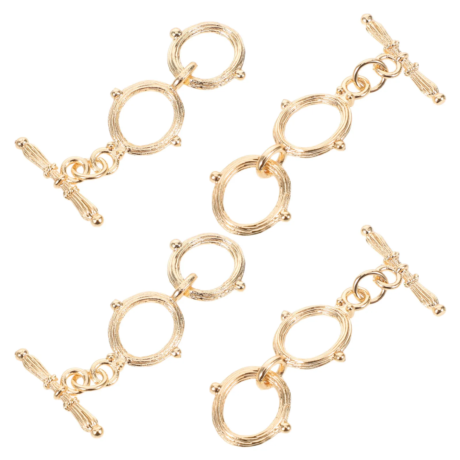 

4Pcs Necklace Extension Clasps Handmade Oval Toggle Metal Fastening Jewelry Findings Adjustable Chain Extenders for DIY Jewerly