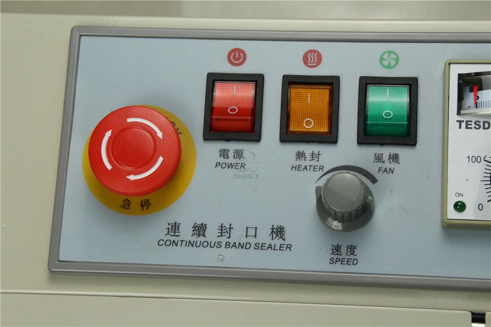 Máquina de sellado de película continua FR-770, sellador de banda, máquina de sellado de calor horizontal, paquete de bolsas de plástico