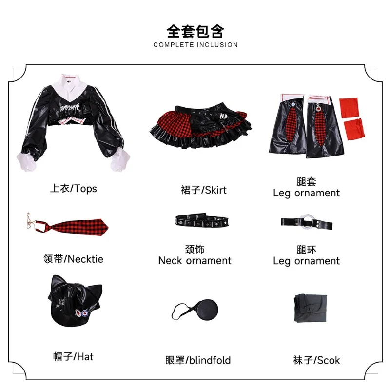 New Rock Band Warrior Figurine Asuka Cosplay Anime Newly Soryu Costume Woman Sexy Gothic Uniform Skirt Wig Set Party Play Outfit view 6