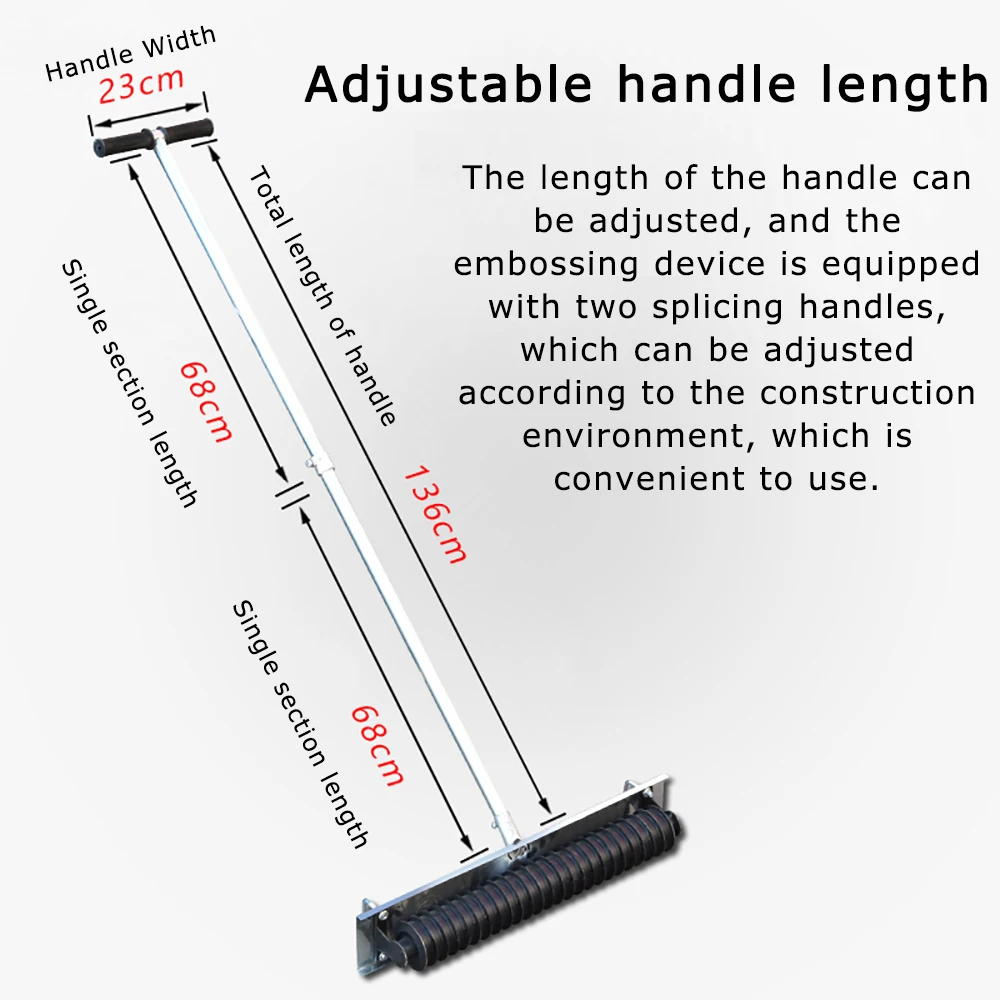 

2026 50-тип, устройство для тиснения бетонного цемента, противоскользящее тиснение, устройство для рисования дорог на шоссе, ручная машина для тиснения