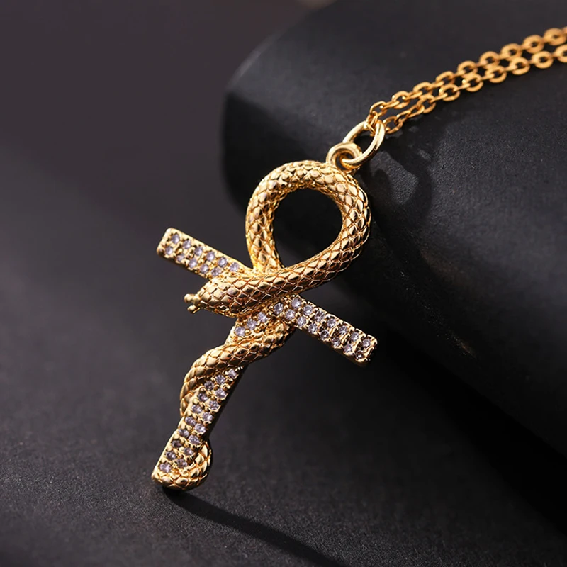 New Cross Zircon Necklace for Women Men Gold Plated Stainless Steel Clavicle Chain Necklaces Vintage Religion Aesthetic Jewelry