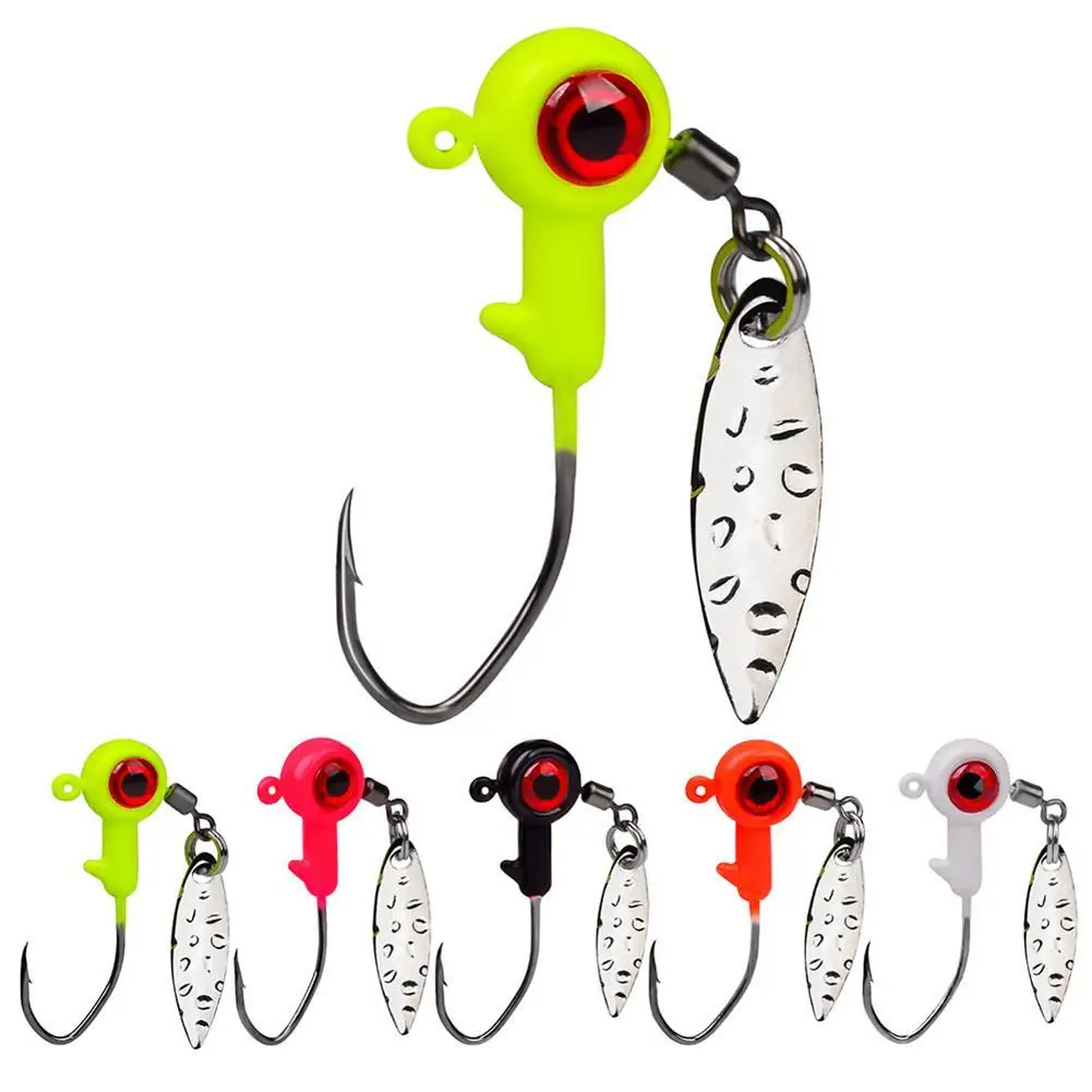 

YFASHION 5pcs/lot 1.4g 1.6g 3g Jig Head Fishing Hooks With Sequin Lure Hook Fishhook Artificial Hard Baits