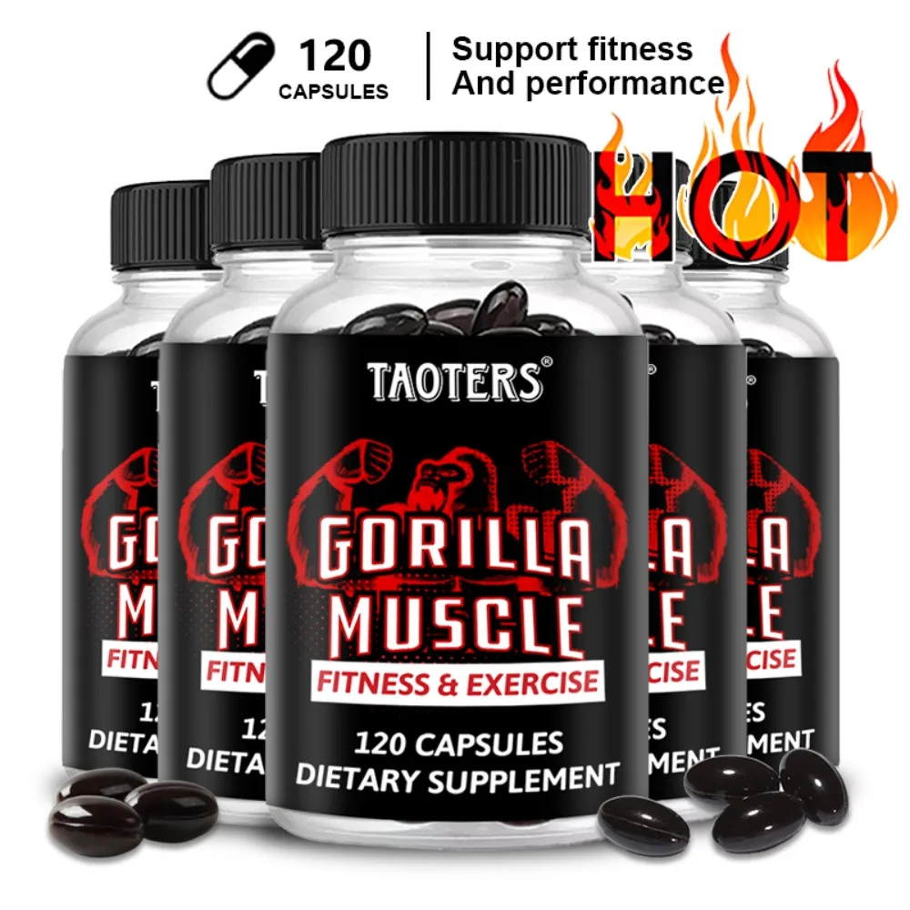 Gorilla Muscle Supplement Capsules - Increase Muscle Mass, Improve Athletic Performance and Strength