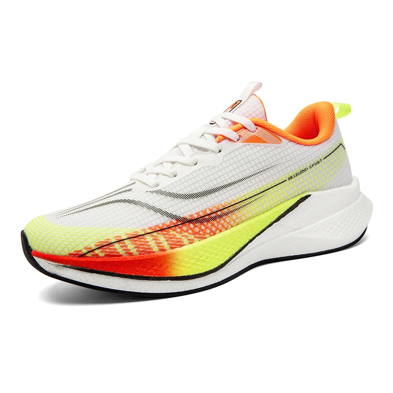 

Sports and leisure shoes, men's shoes, marathon oversized air cushioned shoes, fly woven all season rubber, wear-resistant, anti