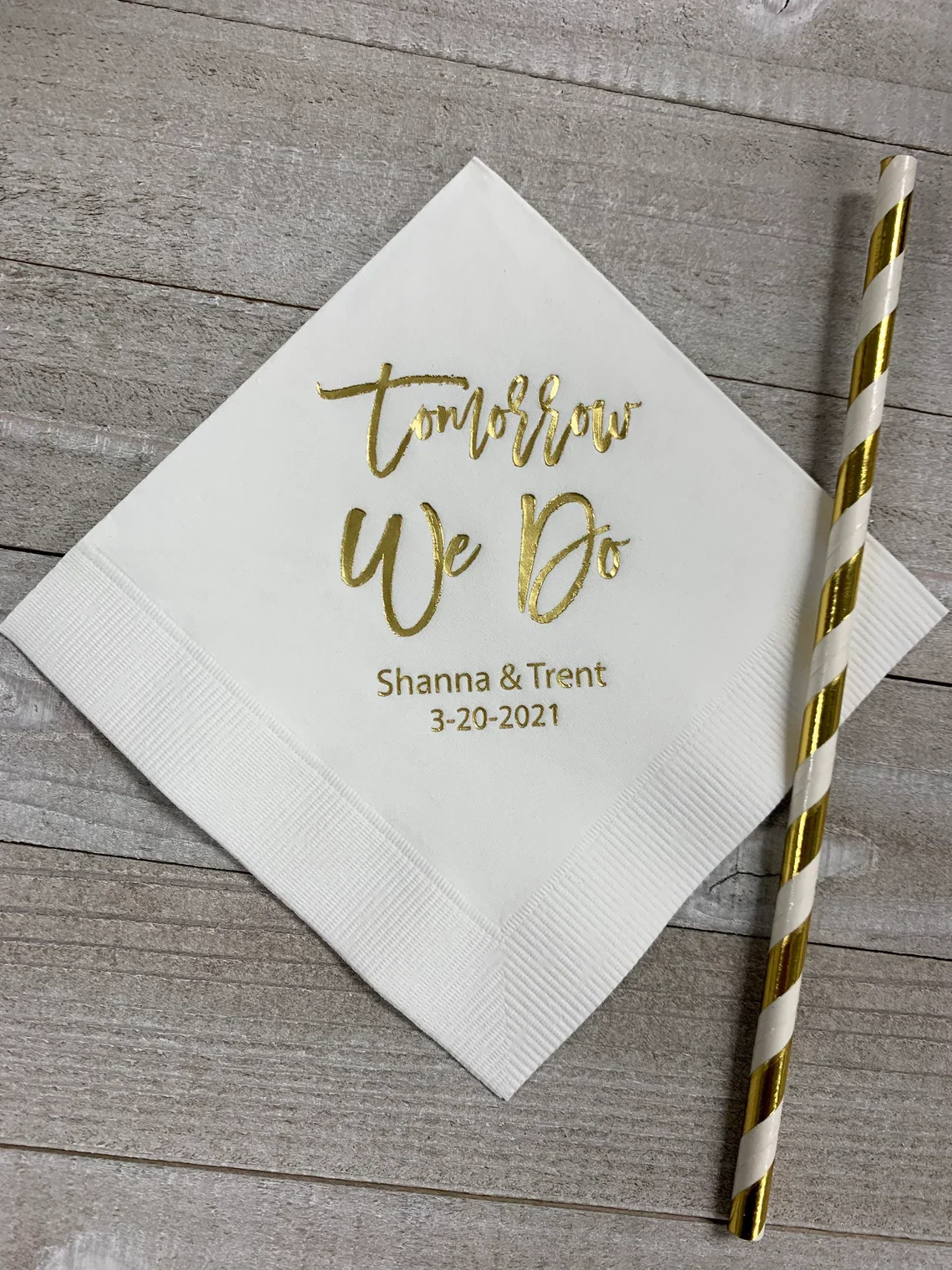 50pcs Personalized Rehearsal Napkins Custom Printed Tomorrow We Do Beverage Luncheon Dinner Guest Towel Napkins