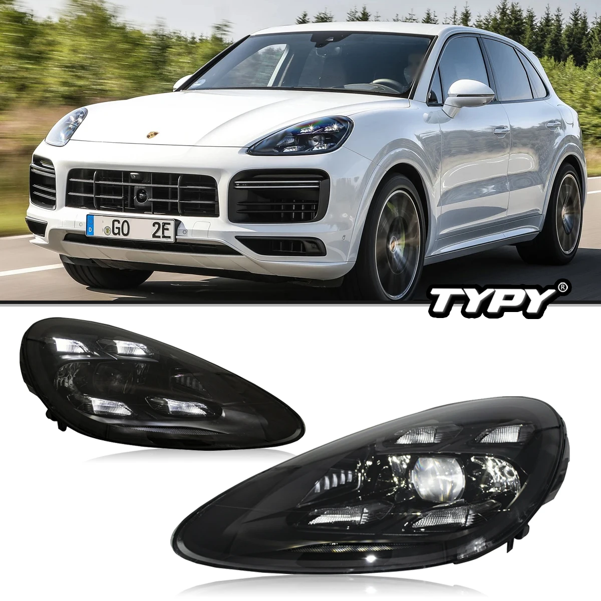 

Автомобильный свет TYPY для Porsche Cayenne, фара 958.1 2011-2014, полностью светодиодная лазерная матричная фара, Plug Play