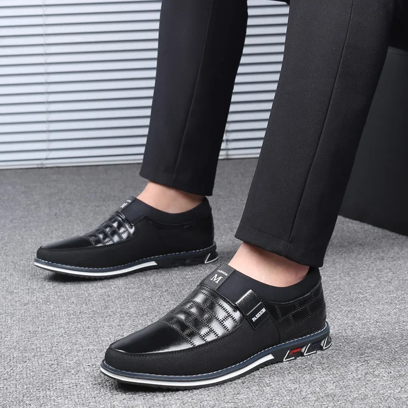 Casual Leather Shoes for Men Trend Men Business Shoes Office Comfort Working Footwear Man Loafers Big Size 38-50 Tenis Masculino