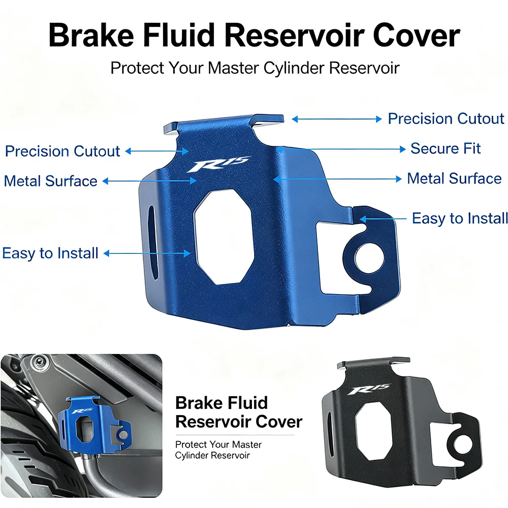 Rear Brake Oil Cup Protective Shell Reservoir Guard Motorcycle Accessories For YAMAHA YZF R15 YZF-R15 Quick Mount