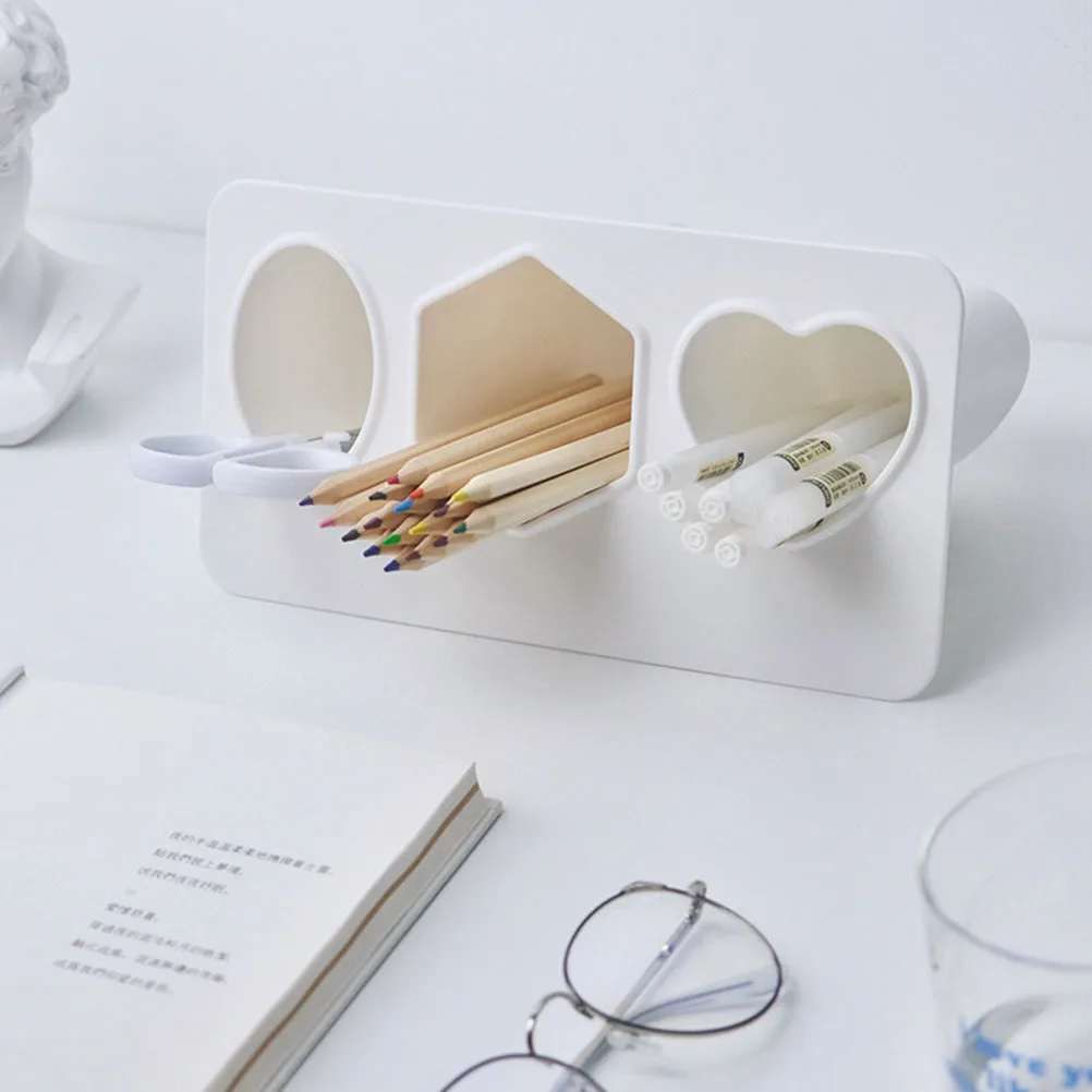 

Desk Organizer Adhesive Pen Holder Sturdy Practical Long Service Time Multi-Functional Storage for Pens Scissors