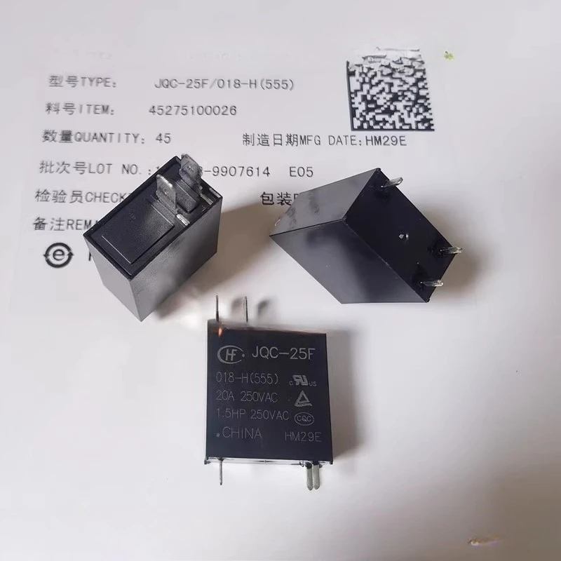 5PCS/LOT JQC-25F 018-H(555) Hongfa  3-pin 2-pin 20A18VDC  Transistor
