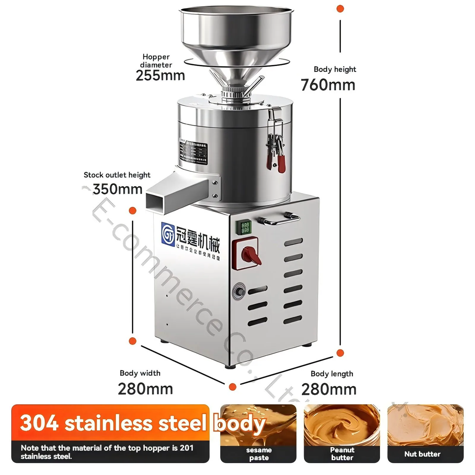 

Машина для измельчения кунжутной пасты, орехового масла, рисовой муки и кукурузы из нержавеющей стали 304