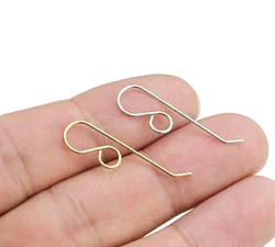Long Ear Wires, Simple Earring Hooks, French Earring Wire, Earrings Making, 30mm, Real Gold Plated, Jewelry Supplies -GH900