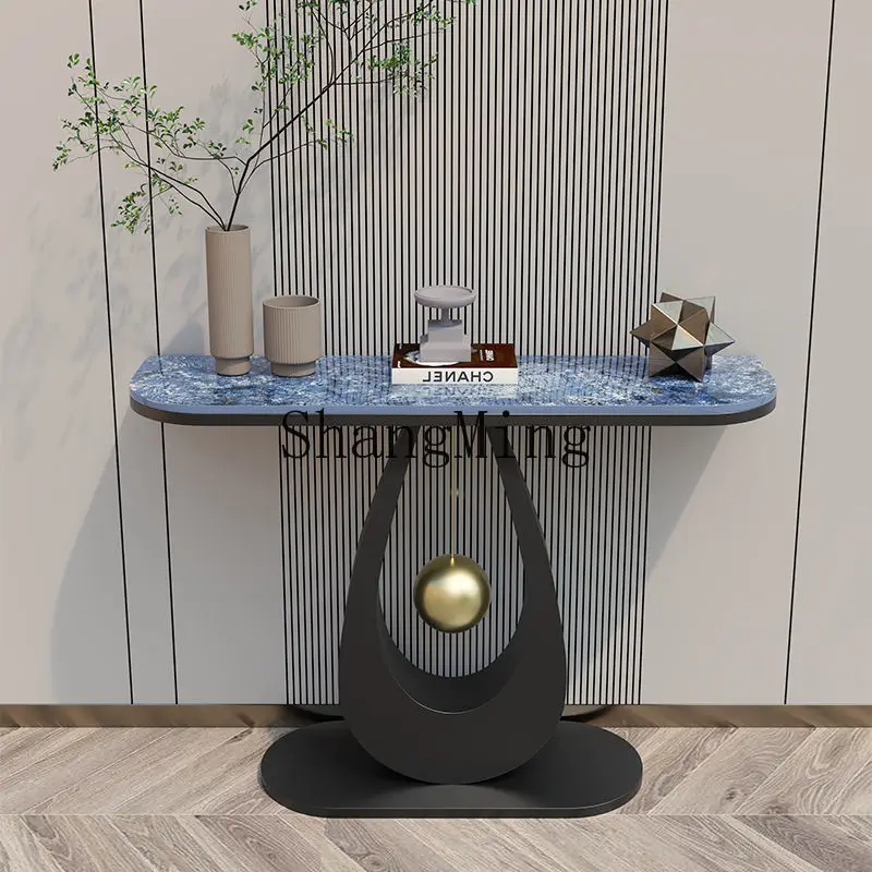 

LXY light luxury rock slab Xuanguantai living room entry table Internet celebrity minimalist shelf