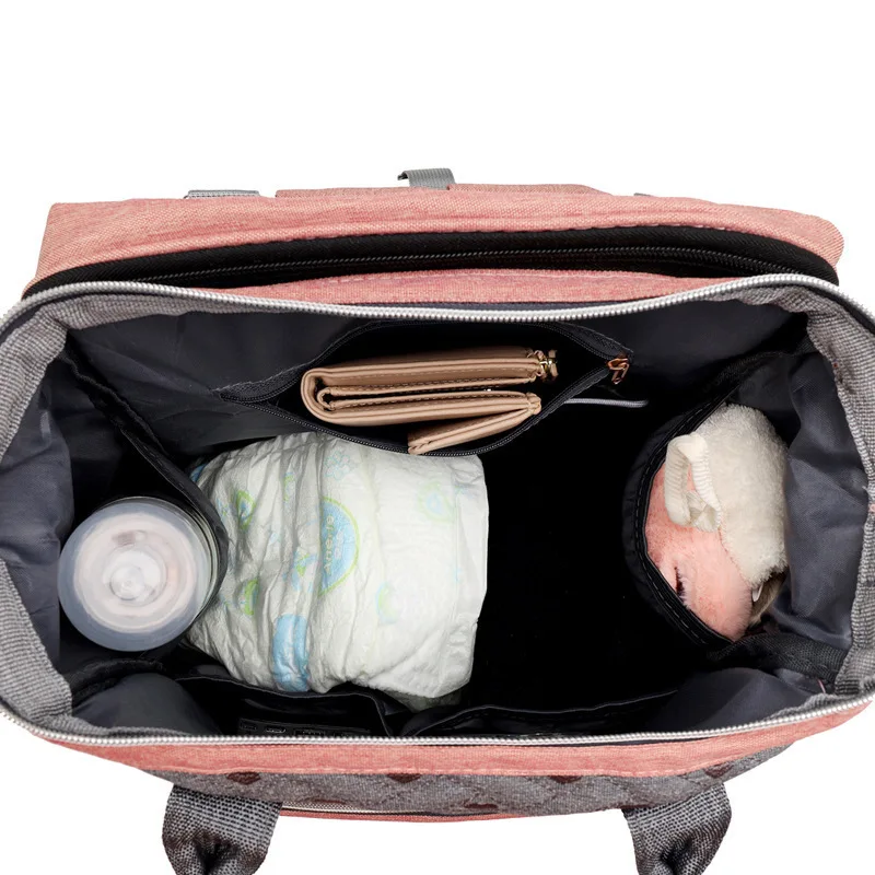 New Pattern Portable Multifunctional Capacity Folding Outdoor Use Lightweight Baby Bag Feminine Backpack Multi-purpose Mommy Bed