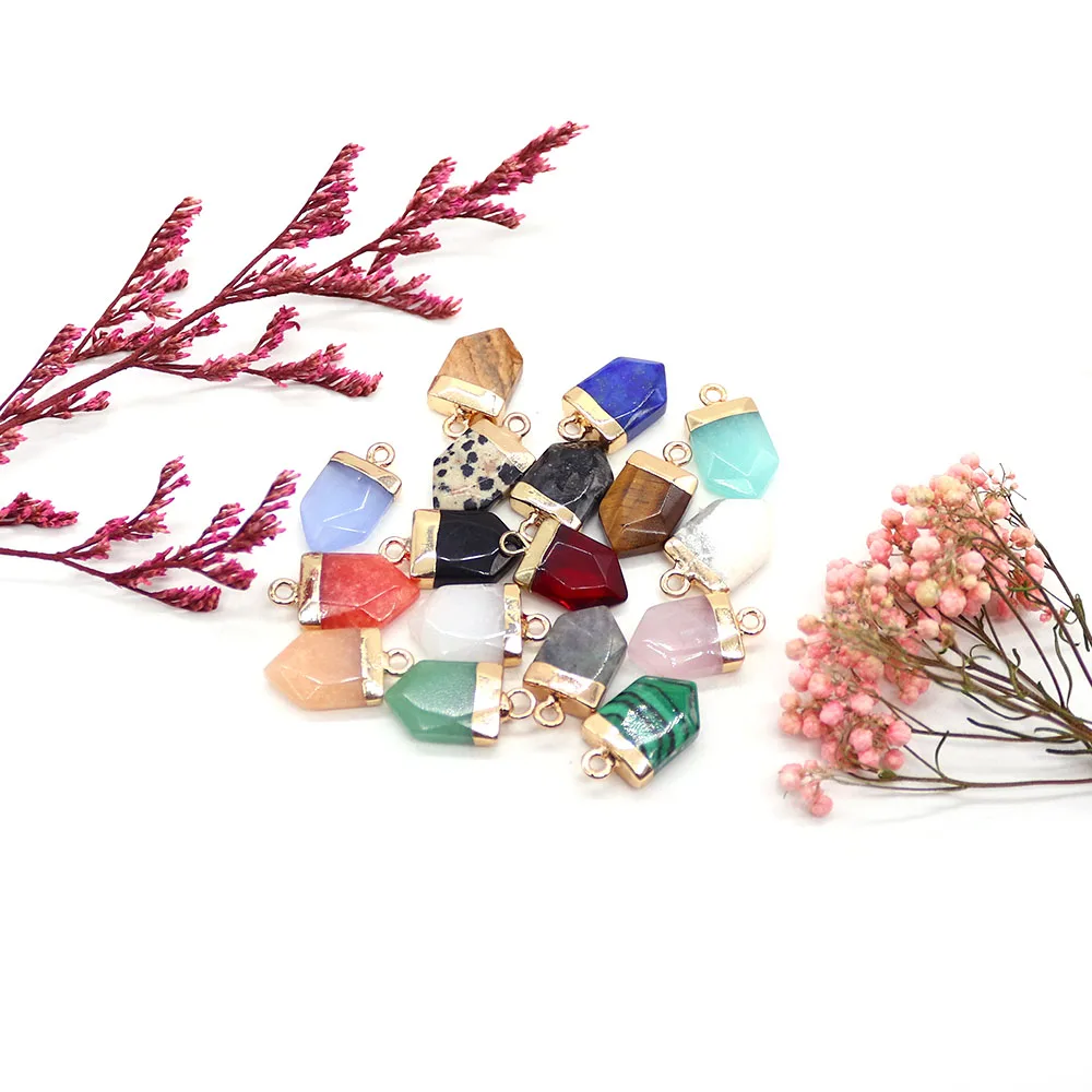 

Natural Stone Crystal Agate Pendant with Geometric Spotted Stone Design–DIY Jewelry Making Accessory for Necklaces and Bracelets