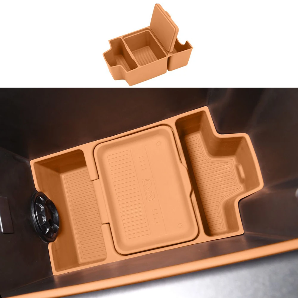 

Car Armrest Storage Case Central Control Hidden Organizer Silicone Interior Accessories For for CHERY ICAR V27 2024 2025 2026