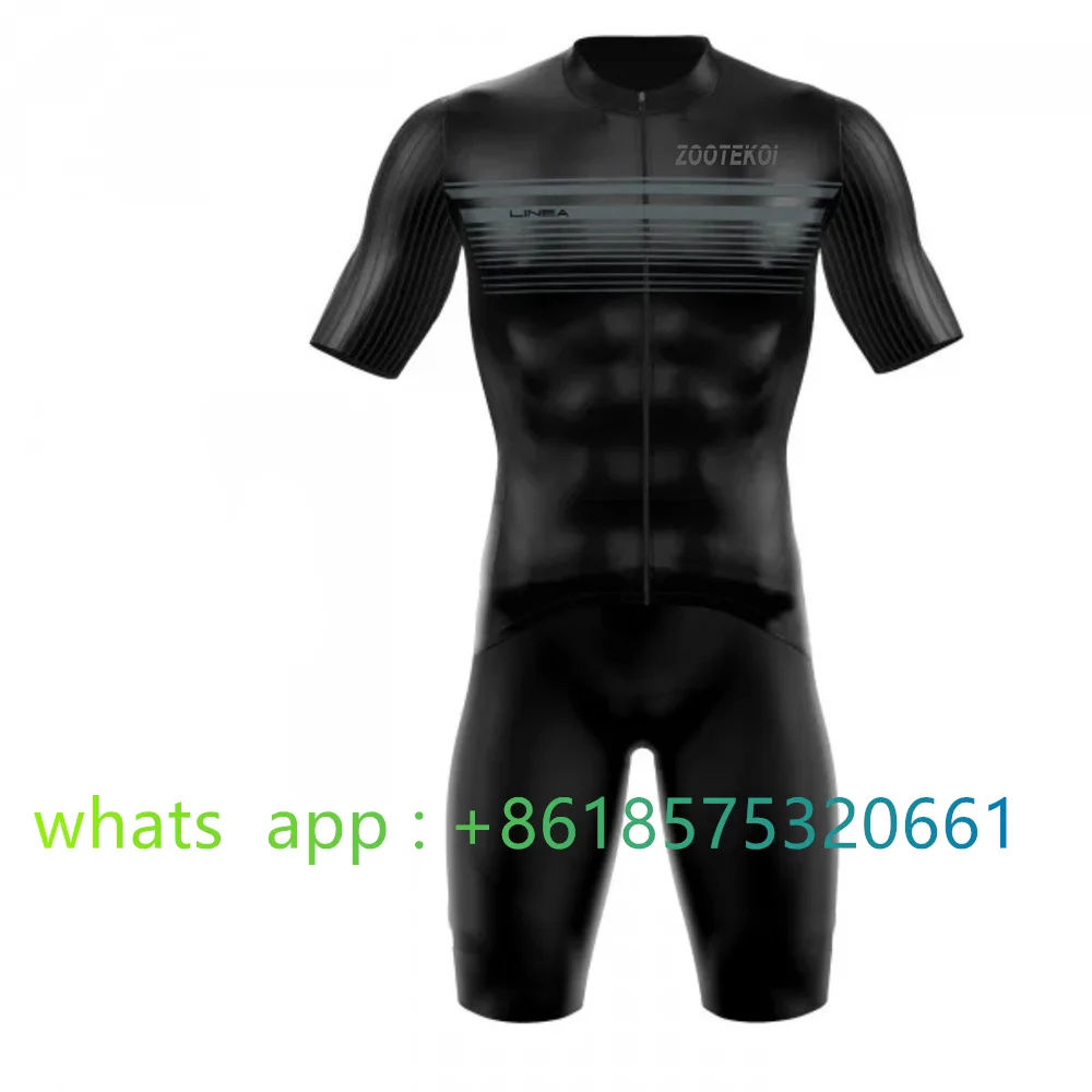 Men Cycling Skinsuit Triathlon Short Sleeve Breathable Trisuit Summer Running Bodysuit Bicycle Clothing Ciclismo Sportwear 2026 view 3