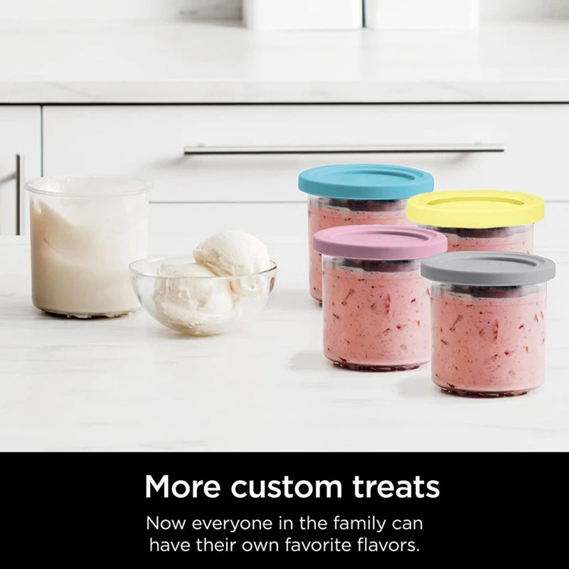 الترويج! 4 عبوات من أجل Ninja XSKPLID2CD، متوافقة مع NC299AMZ وNC300S Series Cream Ice Cream Makers1 Pint