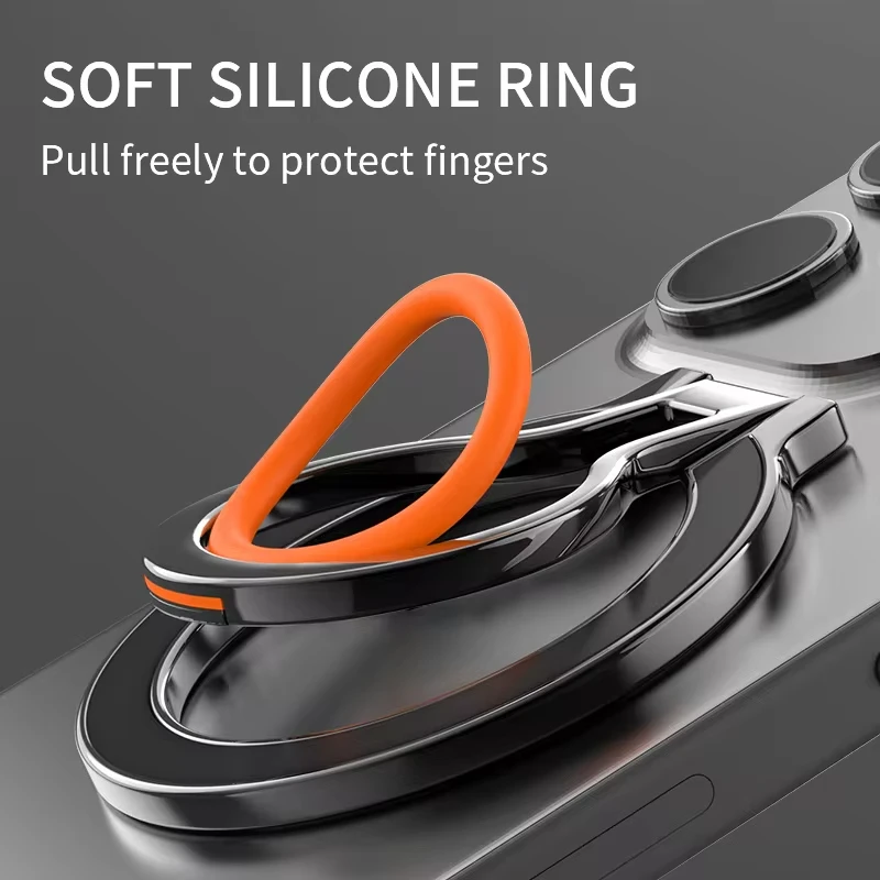 Magnetic cell phone pivot stand metal lazy desktop stand zinc alloy cell phone ring clasp