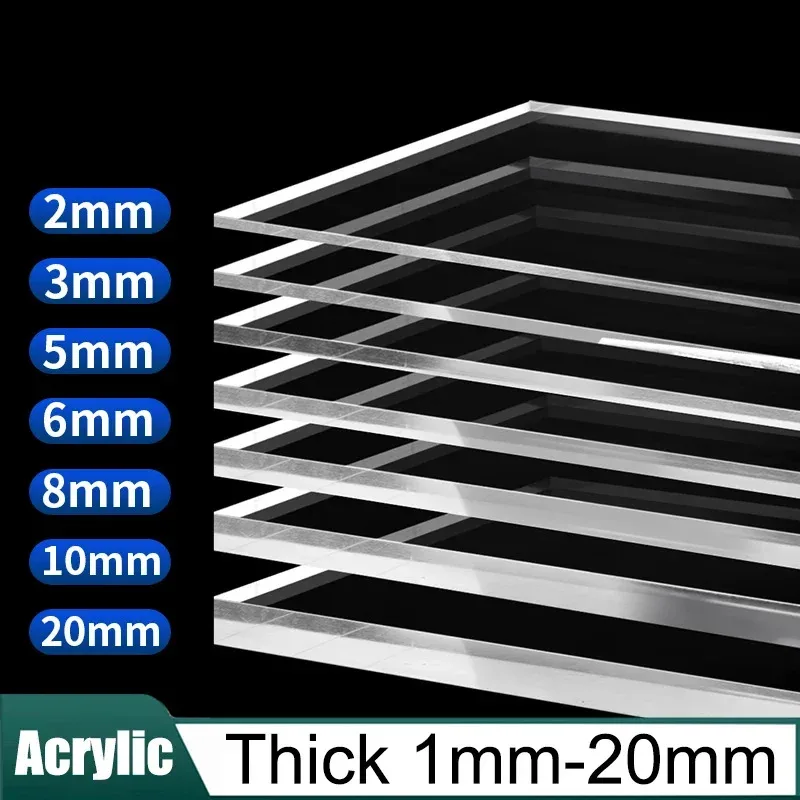 

1Pc Transparent Acrylic Block Acrylic Plate Thick1mm-20mm Acrylic Sheet Panel Perspex Plastic Plate DIY Model Craft