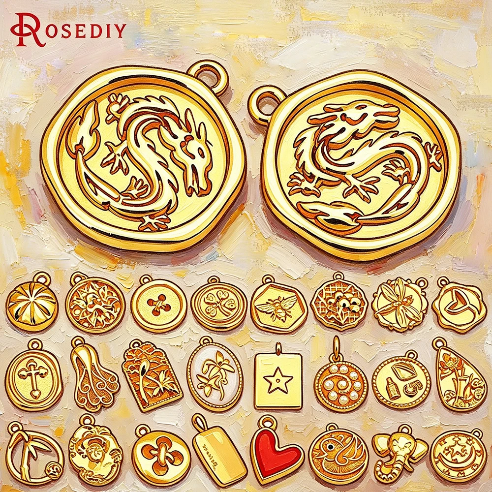 

18K Gold Color Brass Round Dragonfly Charms Pendants High Quality Jewelry Making Necklace Earrings Diy Accessories