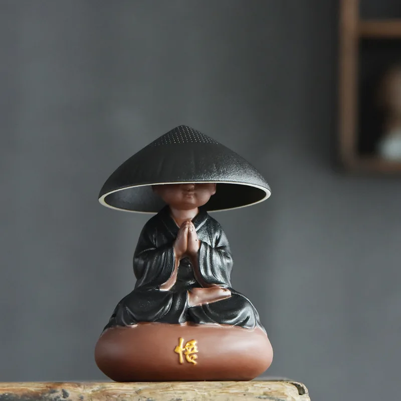 Little Monk Purple Sand Decoration Zen Living Room Office Tea Table Desktop Creative Tea Pet Small Novice Decoration