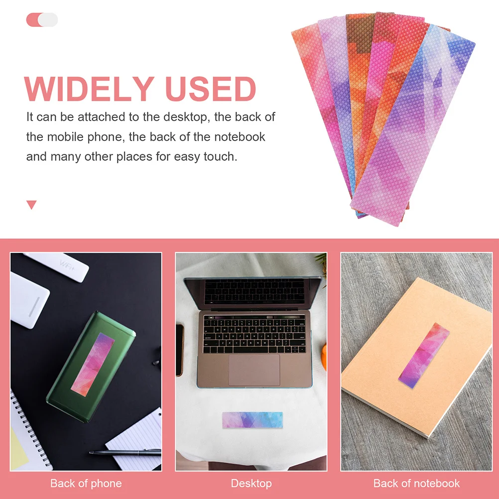 

24pcs Anti-Stress Relief Stickers Colorful Textured Sensory Strips For Desk Phone Back Calming Adhesive Sticky Strips
