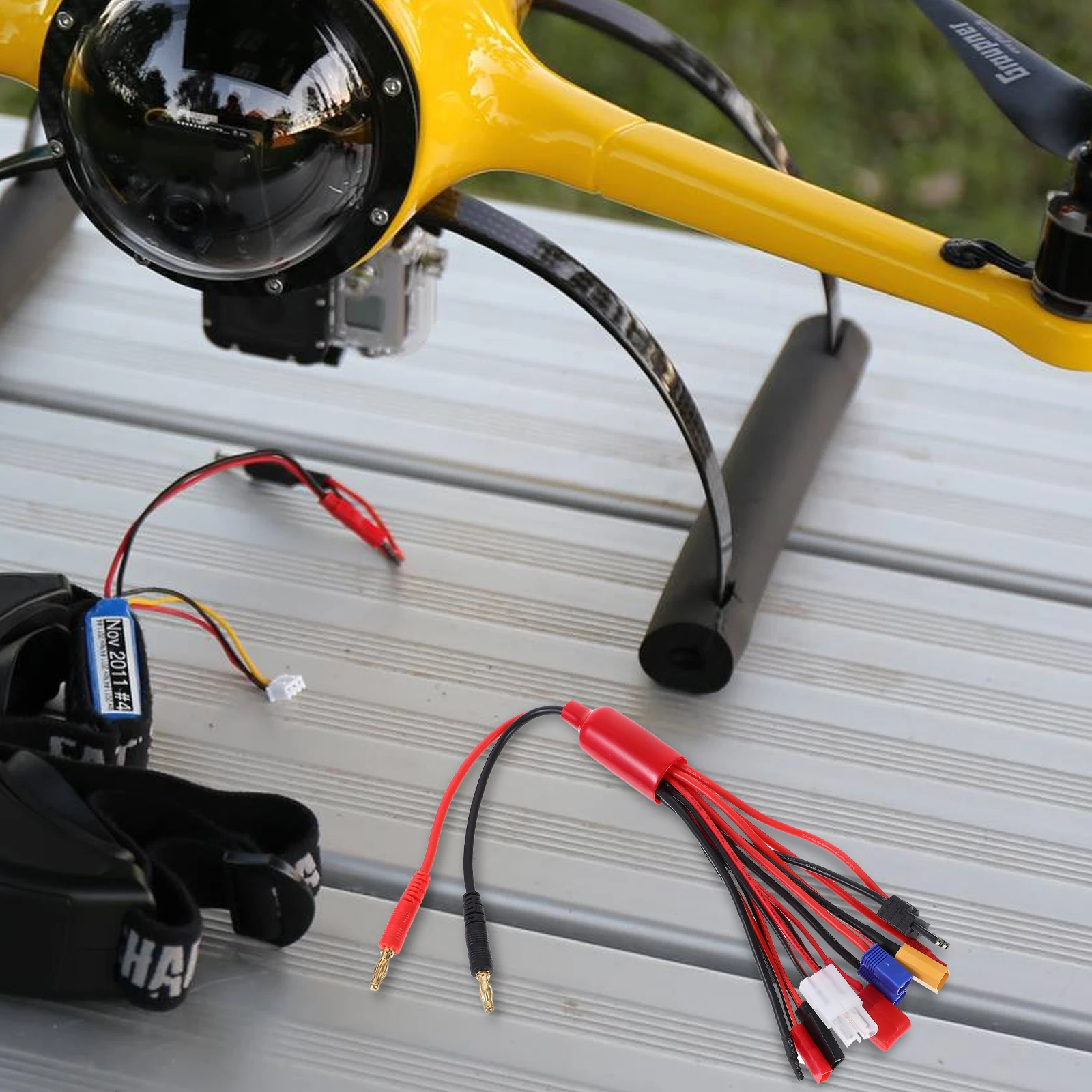 

8in1 Banana Plug Cable Multifunctional Wire 40mm Adapter Drone RC Model Stabilizer