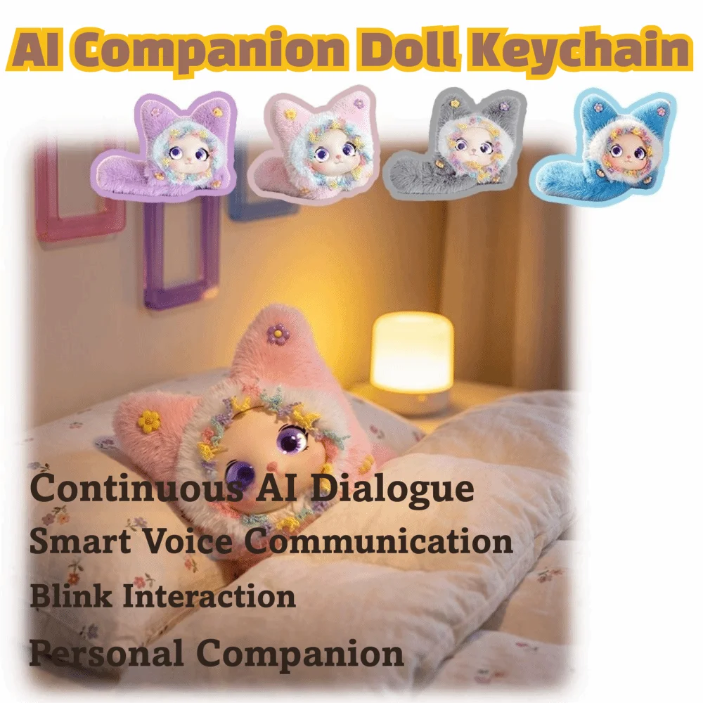 AI Continuous Dialogue AI Cat Winking Interaction Personal Companion AI Companion KeyChain AI Cute Pets