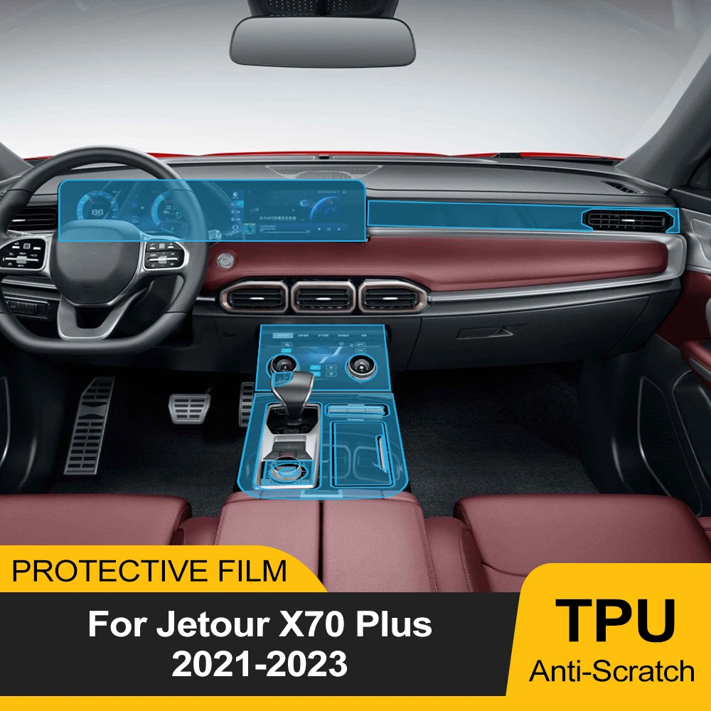 Film TPU pour l'intérieur de la voiture Jetour X70 Plus 2021 2022 2023, protection de l'écran de navigation, protection de la boîte de vitesses, PPF pré-découpé, autocollant anti-rayures