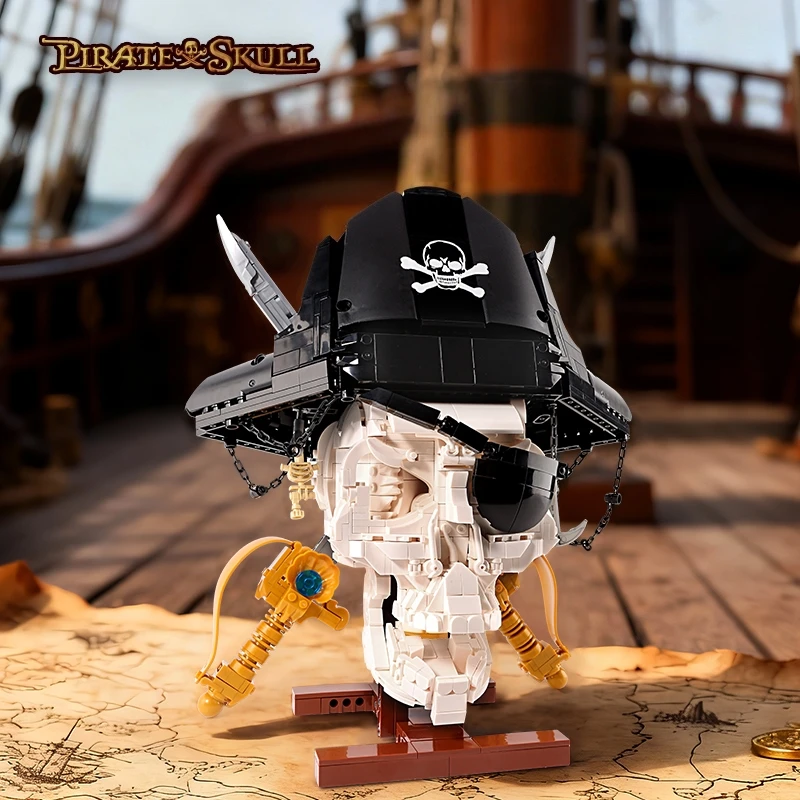 FUNXINEE 1167PCS Scheletro Barca Pirata MOC Kit di Costruzione Rimovibile Cutlass Modello di Visualizzazione 3D Creativo Desktop Decor Regalo Tutte Le Età