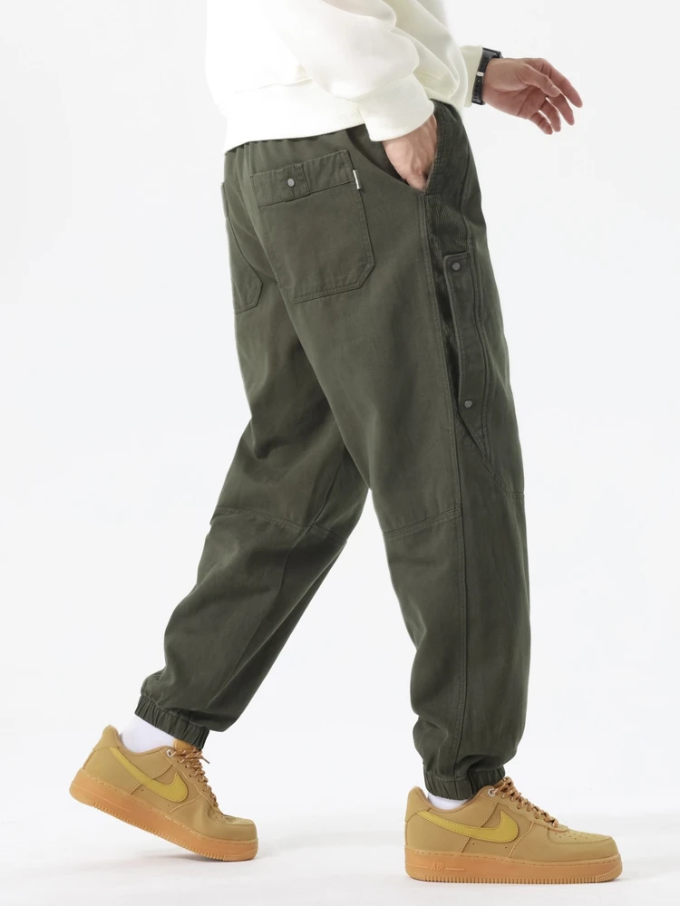 

American Retro Work Pants Men's Loose Casual Long Trousers Trendy Brand Versatile Cuffed Long Pants Spring Autumn Youthful En...