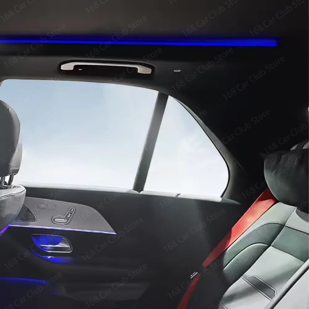 Para mercedes benz w167 gle gls amg gle53 interior do carro multicolorido luz ambiente lâmpada do teto solar reequipamento 64 cores led luzes clarabóia