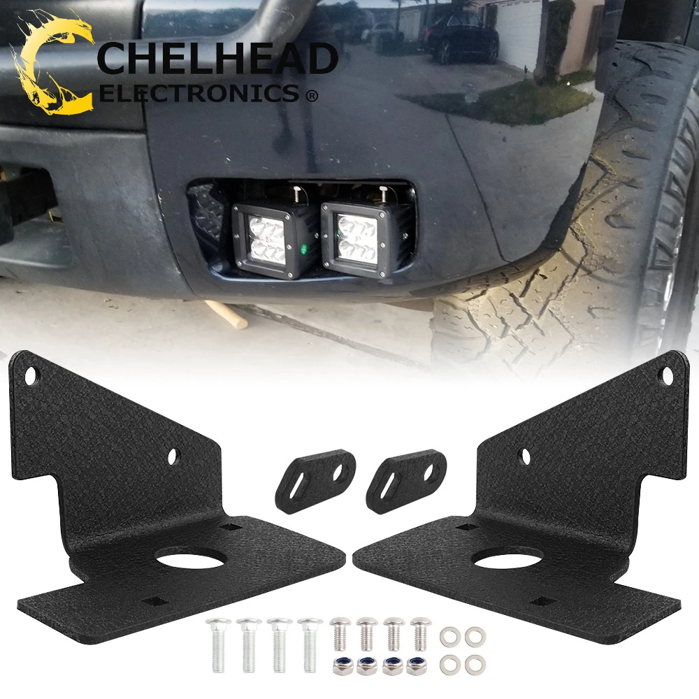 Hidden Bumper LED Fog Light Brackets for 2007-2014 Chevy Silverado 1500/2500/3500
