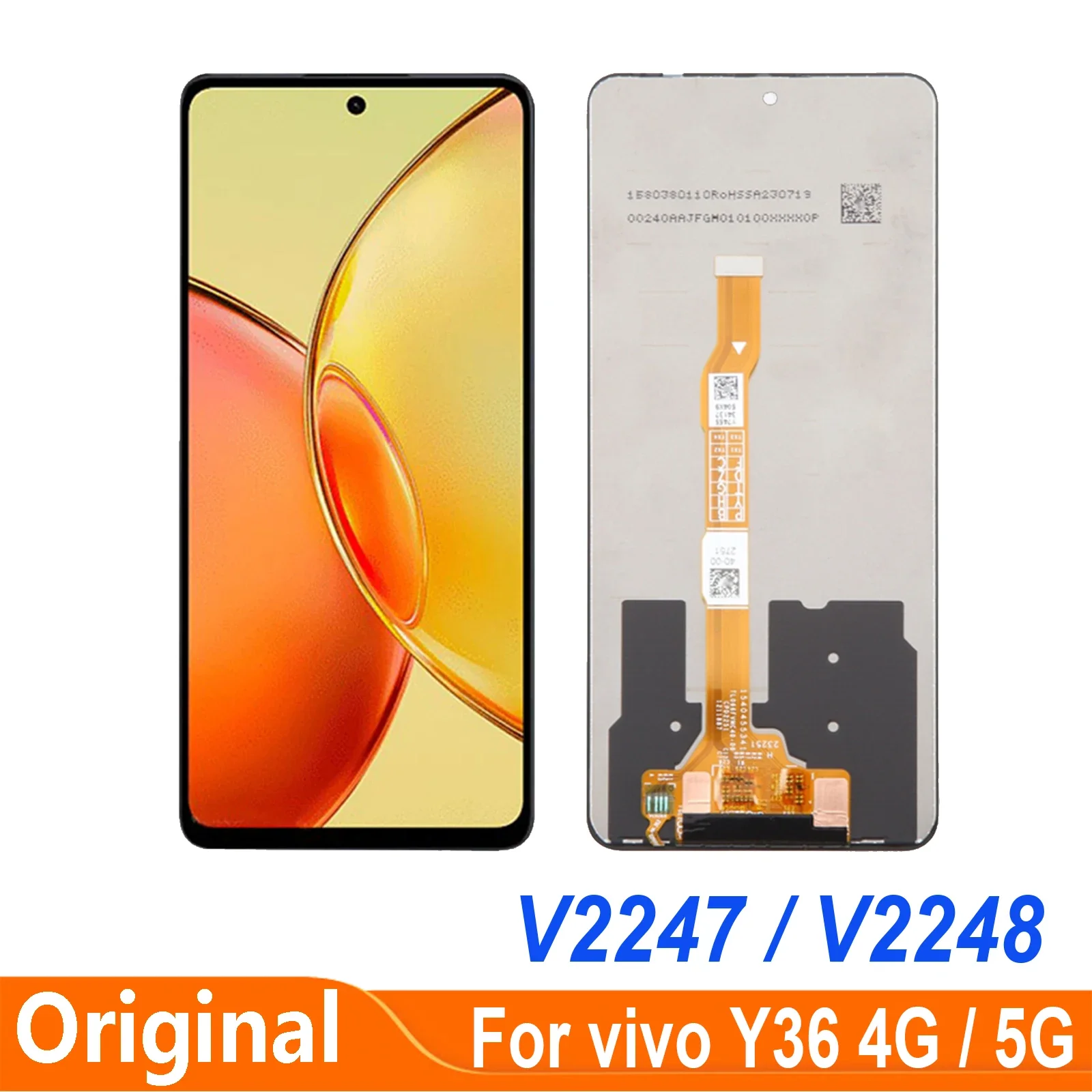 6.64 ''dla Vivo Y36 4G 5G V2248 V2247 wyświetlacz LCD ekran dotykowy Digitizer części montażowe