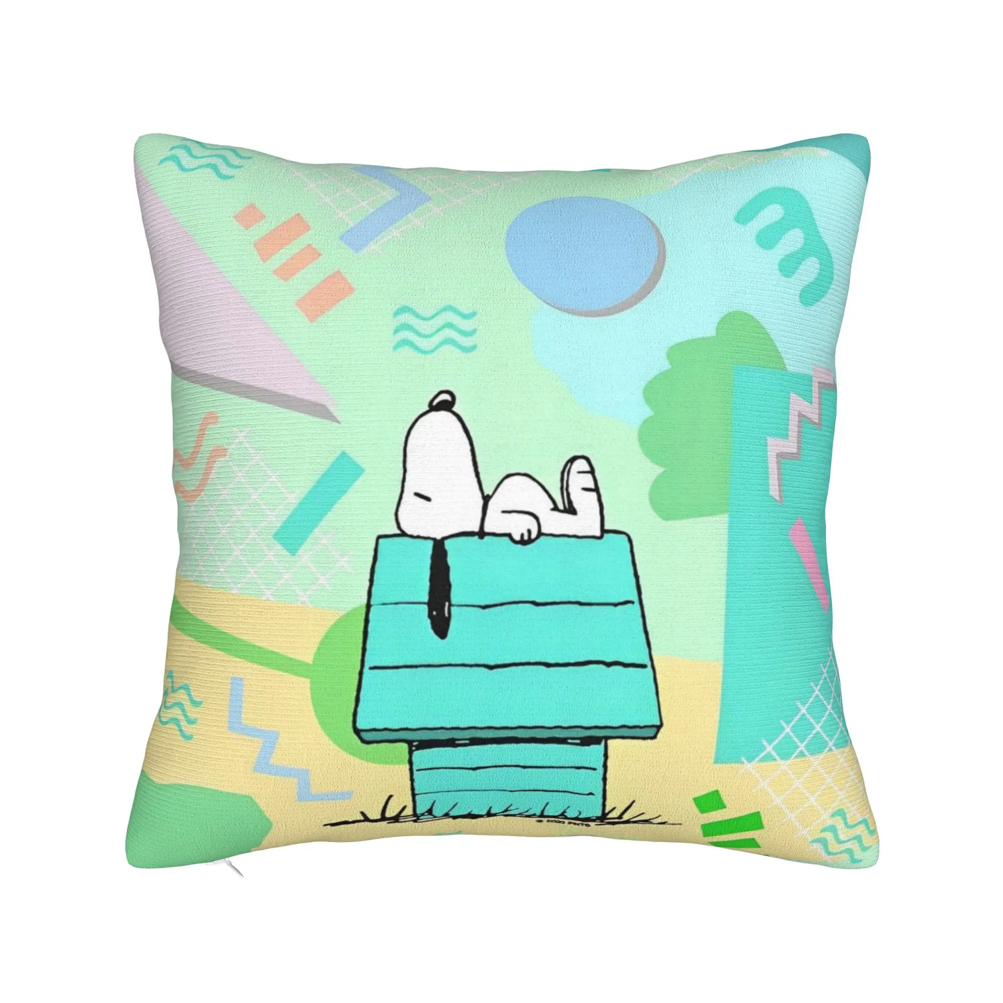 S-Snoopys Dog Kawaii Square Pillowcases Polyester Home Cartoon Cushion Case Cool Decor Pillowcase 40*40