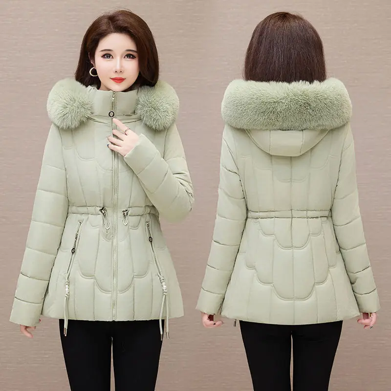 2025 New Winter Coat Women Long Parka Jacket Fur Collar Loose Long Coats Wool Liner Jackets Thick Warm Snow Wear Padded Outwear