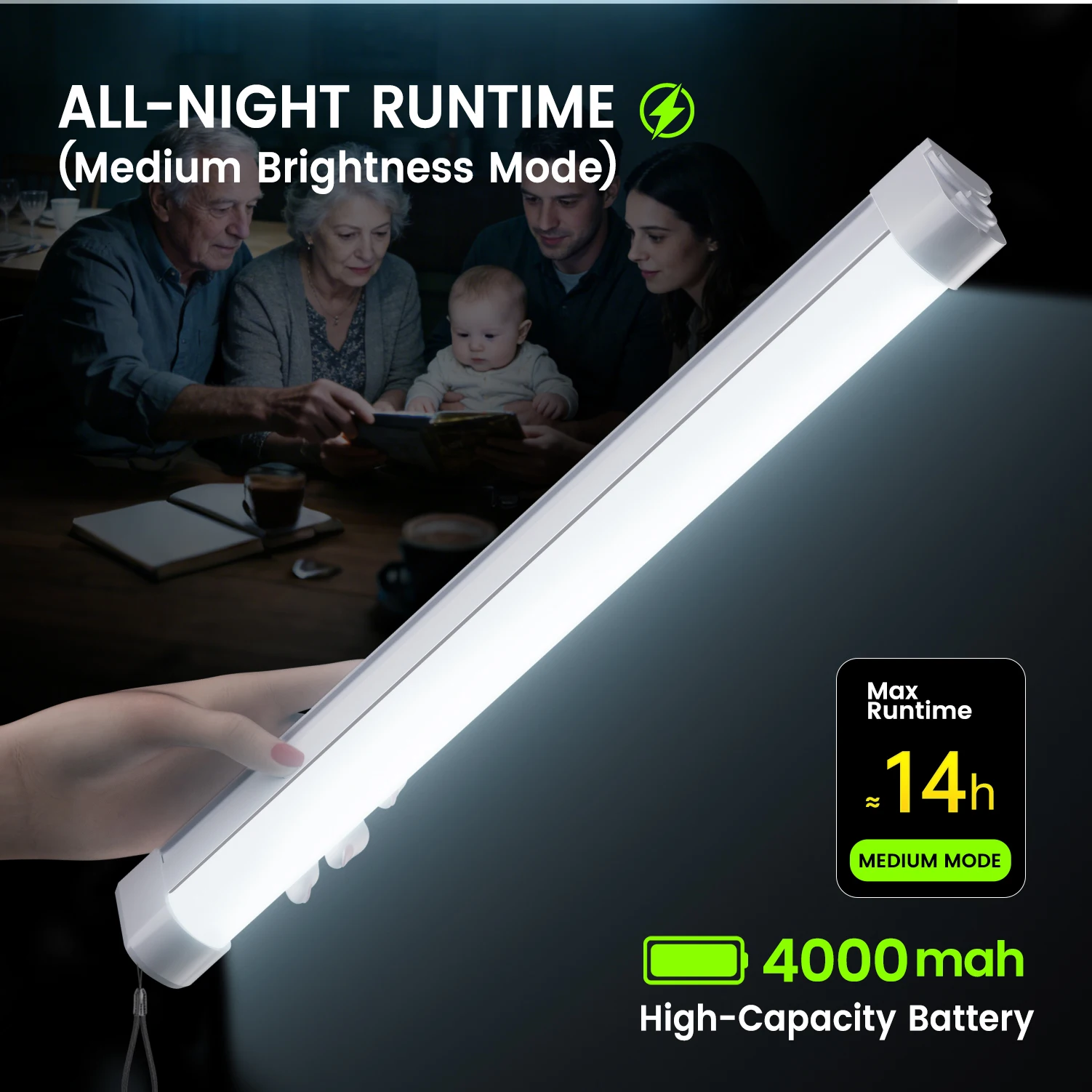 Upgraded Version of the Ultra-Long-Lasting Rechargeable Led Magnetic Light Tube: Multi-Level Dimming + Magnetic Attachment + Hook, Long-Lasting Battery Life to Meet a Variety of Scenarios, Is a Mobile Light Source for Camping, Home Emergencies, Repair Work, Emergency Power Outages, Rv Lighting, and Unloading in the Vehicle.