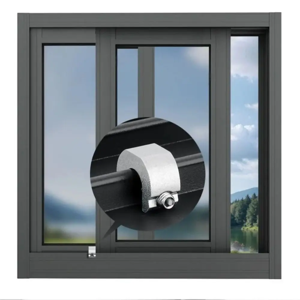 Aluminum Alloy Window Lock Stopper Anti-theft Adjustable Sliding Door Limiter Sliding Frame Plug Security Sliding Sash Stopper