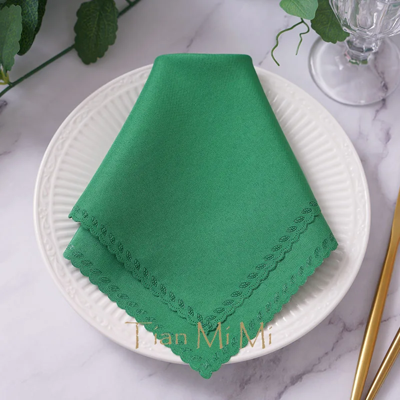 10pcs Napkins Cloth Linen Polyester Diner Handkerchief Hanky for Wedding Party Birthday Banquet Restaurant Supplies 30cm X 30cm